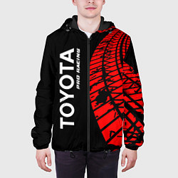Куртка с капюшоном мужская TOYOTA Pro Racing - Следы Шин, цвет: 3D-черный — фото 2