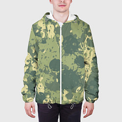 Куртка с капюшоном мужская Камуфляж: Брызги красок, цвет: 3D-белый — фото 2