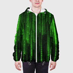 Куртка с капюшоном мужская Бегущий по коду, цвет: 3D-белый — фото 2