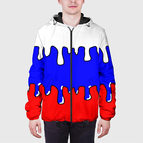 Мужская куртка Триколор Необычный / 3D-Черный – фото 3