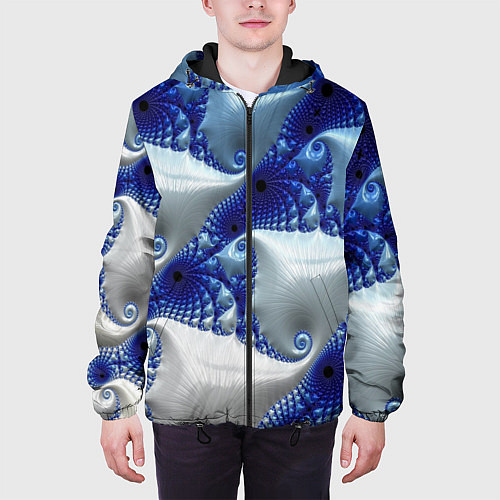 Мужская куртка Абстрактные морские ракушки / 3D-Черный – фото 3