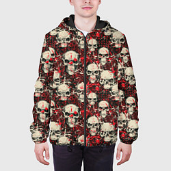 Куртка с капюшоном мужская Кровавые Черепа Skulls, цвет: 3D-черный — фото 2