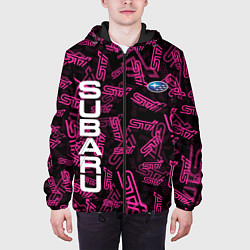 Куртка с капюшоном мужская SUBARU STI PATTERN, цвет: 3D-черный — фото 2