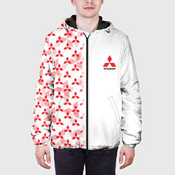 Куртка с капюшоном мужская Mitsubishi Mini logo Half pattern, цвет: 3D-черный — фото 2