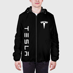 Куртка с капюшоном мужская Tesla Тесла логотип и надпись, цвет: 3D-черный — фото 2
