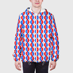 Куртка с капюшоном мужская Спирали ДНК, цвет: 3D-белый — фото 2