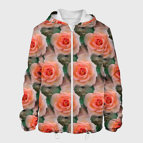 Мужская куртка Нежные розы паттерн / 3D-Белый – фото 1