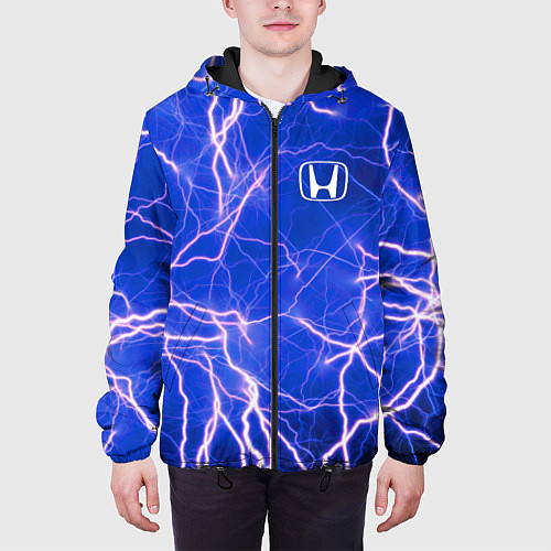Мужская куртка HONDA хонда молнии / 3D-Черный – фото 3
