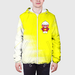Куртка с капюшоном мужская LALAFANFAN - ЗВЕЗДОЧКА Абстракция, цвет: 3D-белый — фото 2