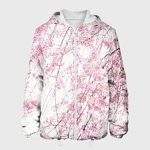 Мужская куртка Розовое цветение / 3D-Белый – фото 1