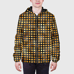 Куртка с капюшоном мужская Золотые кружочки, цвет: 3D-черный — фото 2