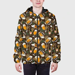 Куртка с капюшоном мужская Хмель и Пиво, цвет: 3D-черный — фото 2