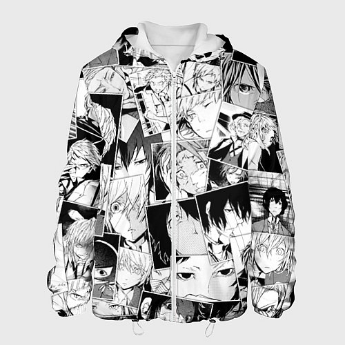 Мужская куртка Bungo Stray Dogs pattern / 3D-Белый – фото 1