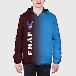 Куртка с капюшоном мужская ФНАФ - БОННИ Градиент Вертикально, цвет: 3D-черный — фото 2