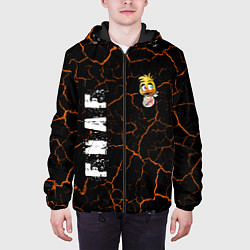 Куртка с капюшоном мужская FNAF - ЧИКА Трещины, цвет: 3D-черный — фото 2