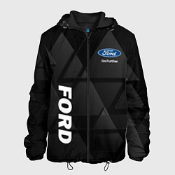 Куртка с капюшоном мужская Ford Форд Треугольники, цвет: 3D-черный