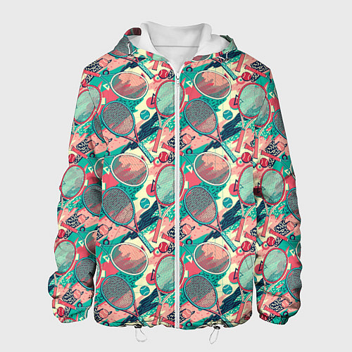 Мужская куртка Ракетки для тенниса / 3D-Белый – фото 1