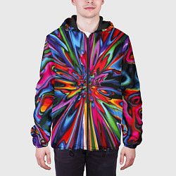 Куртка с капюшоном мужская Color pattern Impressionism, цвет: 3D-черный — фото 2