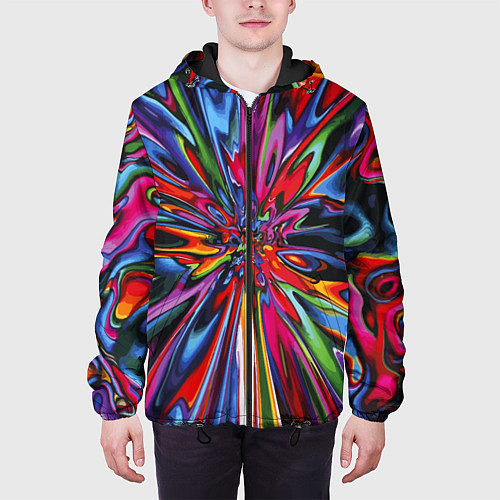 Мужская куртка Color pattern Impressionism / 3D-Черный – фото 3