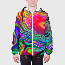 Куртка с капюшоном мужская Expressive pattern Neon, цвет: 3D-белый — фото 2