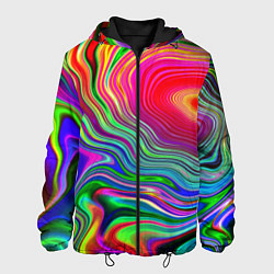 Куртка с капюшоном мужская Expressive pattern Neon, цвет: 3D-черный