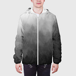 Куртка с капюшоном мужская Темный лес - туман, цвет: 3D-белый — фото 2