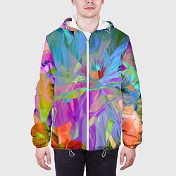 Куртка с капюшоном мужская Abstract color pattern Summer 2022, цвет: 3D-белый — фото 2