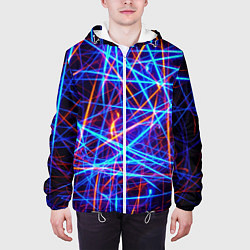 Куртка с капюшоном мужская Neon pattern Fashion 2055, цвет: 3D-белый — фото 2