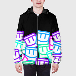 Куртка с капюшоном мужская Разноцветные лого REC ROOM, цвет: 3D-черный — фото 2