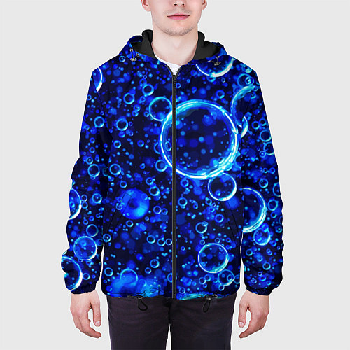 Мужская куртка Пузыри воздуха в воде Pattern / 3D-Черный – фото 3