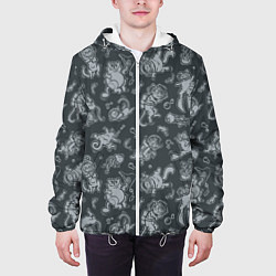 Куртка с капюшоном мужская Морские Котики: Черный, цвет: 3D-белый — фото 2