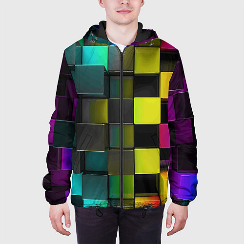 Мужская куртка Colored Geometric 3D pattern / 3D-Черный – фото 3