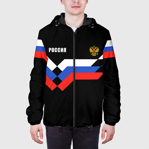 Мужская куртка РОССИЯ ТРИКОЛОР ЛИНИИ / 3D-Черный – фото 3