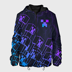 Куртка с капюшоном мужская Minecraft CREEPER NEON, цвет: 3D-черный