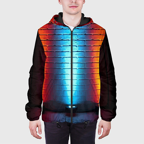 Мужская куртка Кирпичная стена Неон / 3D-Черный – фото 3