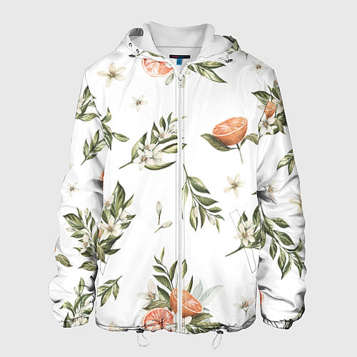 Мужская куртка Цветы Цитрусовых Мандарин / 3D-Белый – фото 1