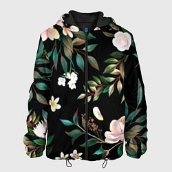 Куртка с капюшоном мужская Цветы Полуночный Сад, цвет: 3D-черный