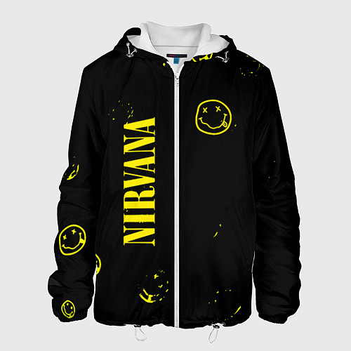 Мужская куртка Nirvana паттерн смайлы / 3D-Белый – фото 1