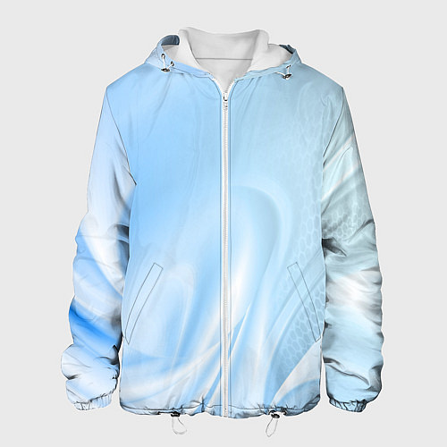 Мужская куртка Голубые завихрения / 3D-Белый – фото 1