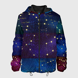 Куртка с капюшоном мужская Самые известные созвездия Северного полушария лето, цвет: 3D-черный