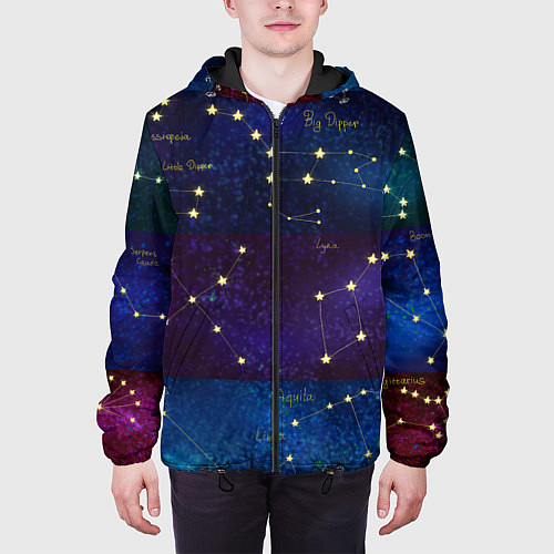 Мужская куртка Самые известные созвездия Северного полушария лето / 3D-Черный – фото 3