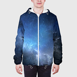 Куртка с капюшоном мужская Манящий космос, цвет: 3D-белый — фото 2