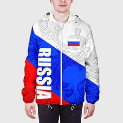 Куртка с капюшоном мужская RUSSIA - SPORTWEAR - ТРИКОЛОР, цвет: 3D-белый — фото 2