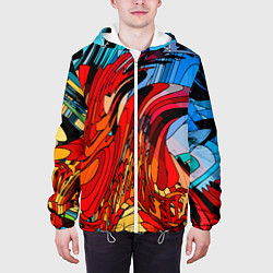 Куртка с капюшоном мужская Abstract color pattern Fashion 2022, цвет: 3D-белый — фото 2