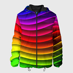 Куртка с капюшоном мужская Color line neon pattern Abstraction Summer 2023, цвет: 3D-черный