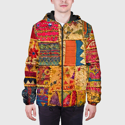 Мужская куртка Пэчворк Лоскутное одеяло Patchwork Quilt / 3D-Черный – фото 3