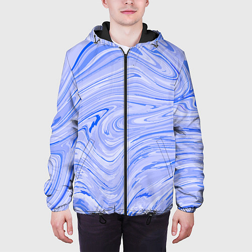 Мужская куртка Abstract lavender pattern / 3D-Черный – фото 3