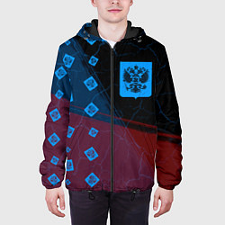 Куртка с капюшоном мужская РОССИЯ - ГЕРБ - Краска - FS, цвет: 3D-черный — фото 2
