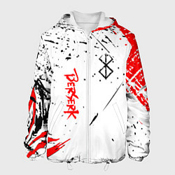 Куртка с капюшоном мужская Берсерк - Berserk logo elements, цвет: 3D-белый