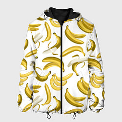 Куртка с капюшоном мужская Кругом бананы, цвет: 3D-черный